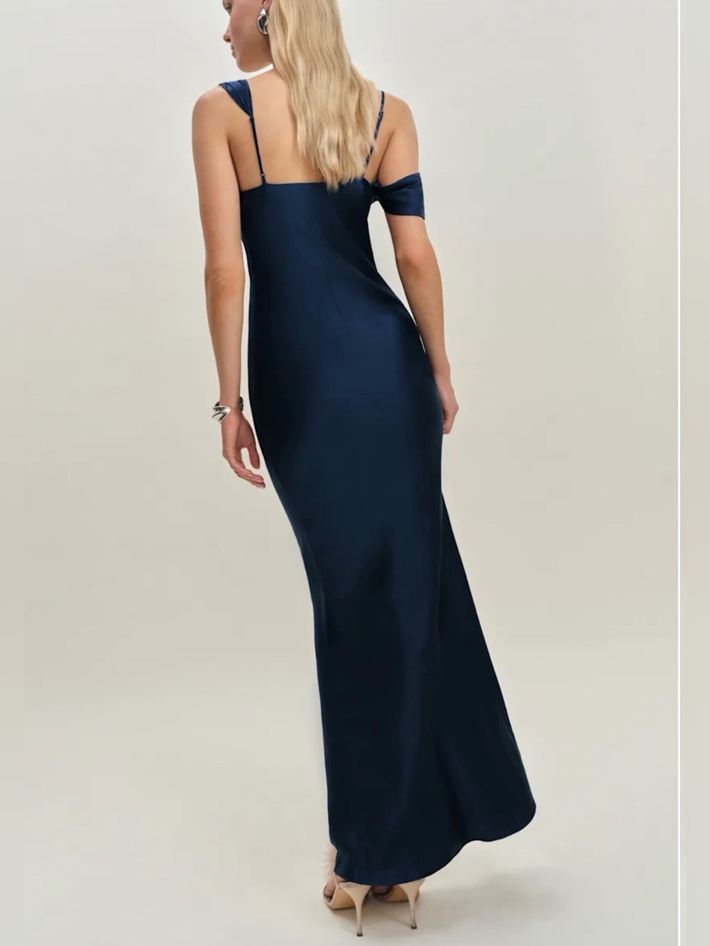 Reformation Ronda Silk Dress Size 6 Navy